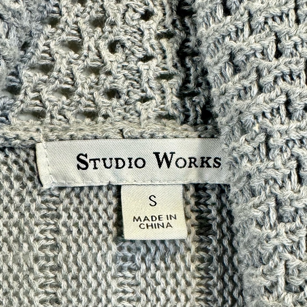 STUDIO WORKS | Open-Front|Textured|Knit Pattern Cardigan - Picture 7 of 10